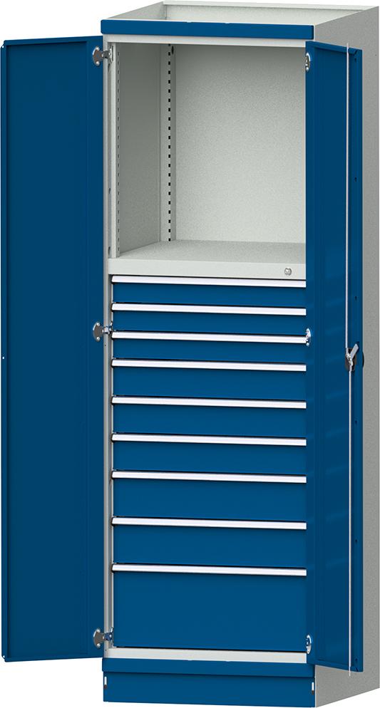 ANKE Modulschrank Modell 4006 B715xT720xH2200mm RAL 7035/5012 9 Schubladen
