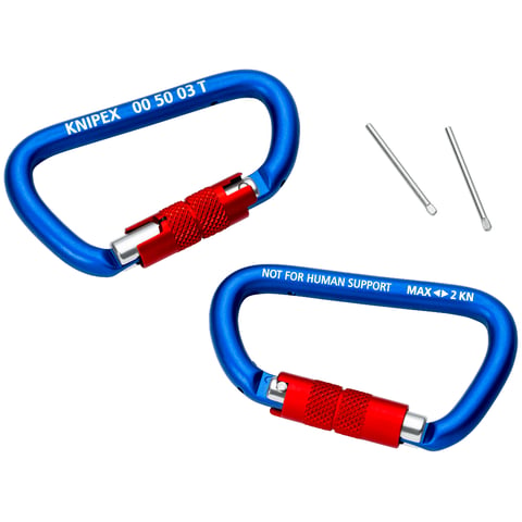 Knipex Materialkarabiner 00 50 03 T BK Aluminium 82 mm Twist-Lock