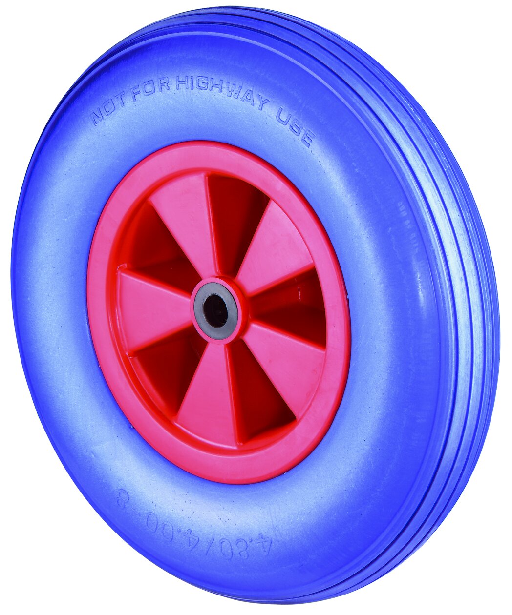 BS Rollen Polyurethanrad D16.400 pannensicher 400mm 200kg Rollenlager Kunststofffelge blau