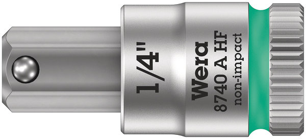8740 A HF Zyklop bit socket with holding function, 1/4&quot; drive, 1/4&quot; x, Adapter, Elektronik