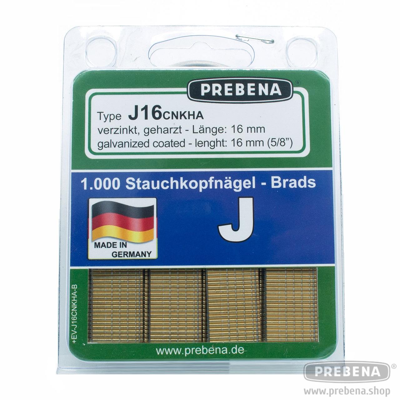 Prebena J16CNKHA-B Stauchkopfnägel 16mm verzinkt geharzt 1000 Stück