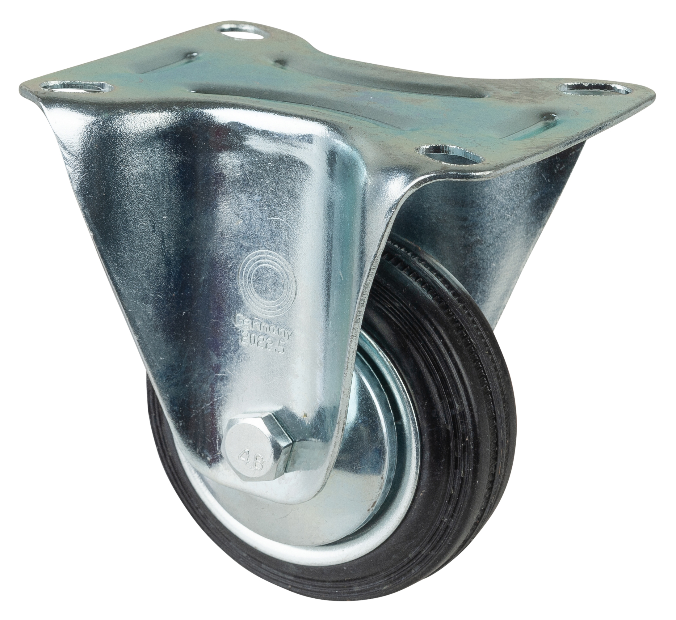 BS Rollen BS Bockrolle L410.B55.081 80mm Gummirad Stahlfelge Platte