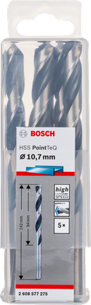 Bosch HSS PointTeQ 10.7mm twist drill bit set., Metallbohrer, HSS, 10,7 mm, 5er-Set, PointTeQ