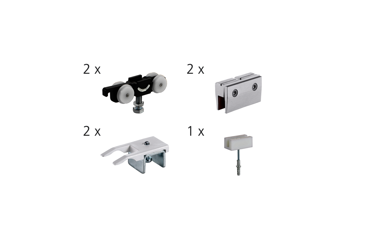 Woelm HELM 53 Set Glas einflügelig für 8 mm ESG bis 50 kg