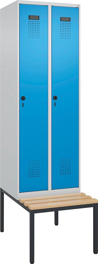 CP Spind Evolo PLUS 2 Abteile H2120xB600xT815mm RAL7035/RAL5012 /P1G/7021