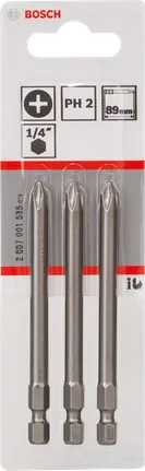 Bosch PH2 89mm screwdriver bits set of three.