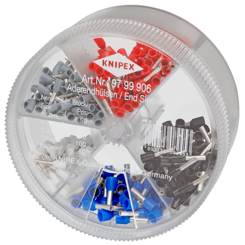 Knipex 97 99 906 Sortimentsbox mit 400 isolierten Aderendhülsen 0,5-2,5 mm²