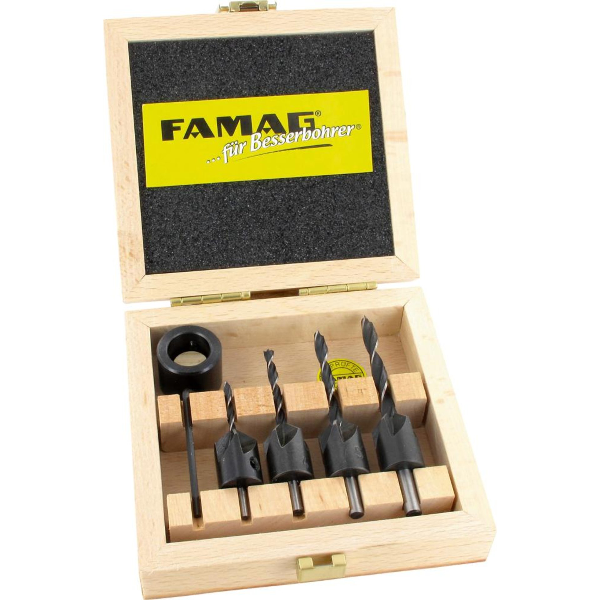 Famag Bohrer-Senker-Satz 3574.504 5-teilig im Holzkasten 3-6mm