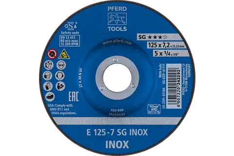 Pferd Schruppscheibe SG INOX E 125-7 125mm 22,23mm 7,2mm