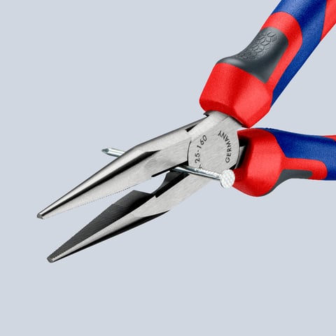 Knipex Flachrundzange mit Schneide (Radiozange) 160 mm Comfort-Griffe schwarz atramentiert