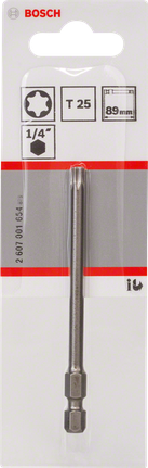 Bosch T25 89mm Schraubendreherbit für Torx-Schrauben., Schrauberbit, Torx T25, 89 mm, Stahl, Bosch