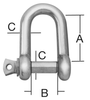 Vormann Schäkel 6mm Edelstahl V2A gerade Form 21x12x6mm