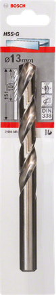 Bosch HSS-G Metallbohrer 13mm DIN 338., Spiralbohrer, HSS-G, 13 mm, Metallbohrer, Silber