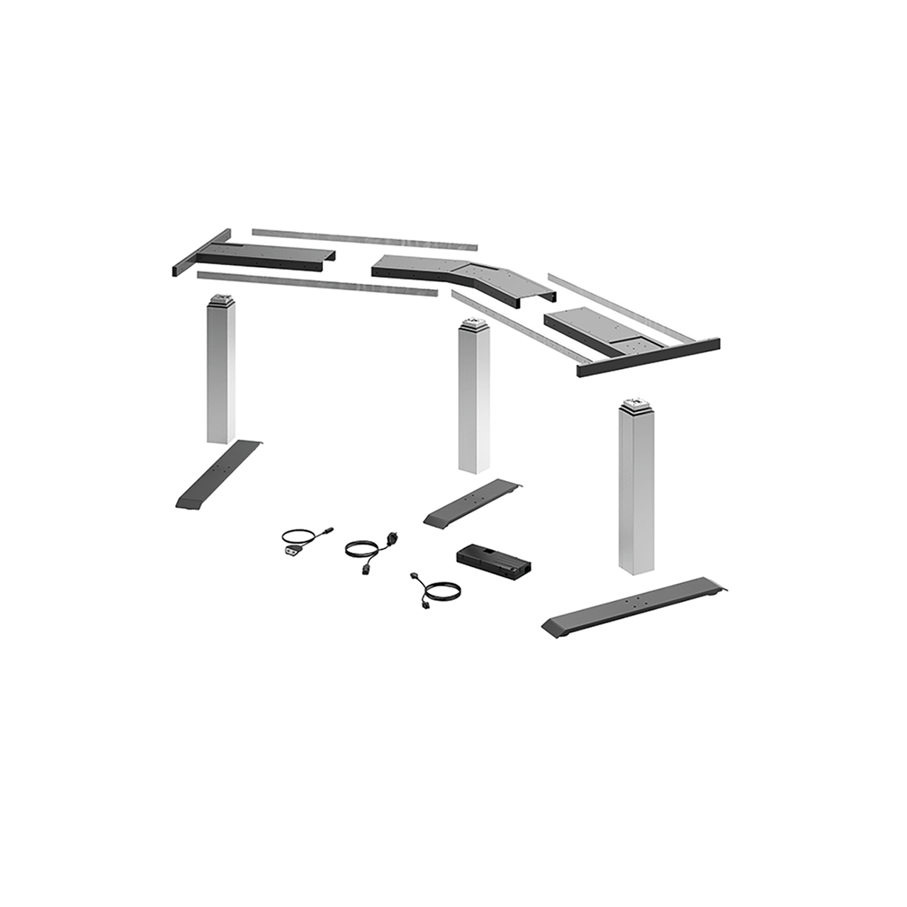 HETTICH LegaDrive Systems Tischgestell-Set 135°-Winkel, silber, graphitgrau