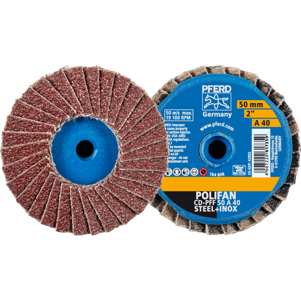 Pferd COMBIDISC Korund Mini-POLIFAN CD Ø 50mm A40 für universelle Anwendungen
