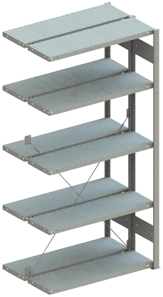 META Doppel-Steckregal CLIP B1000xT2x300xH2000 mm Anbaufeld 2x5 Böden vzk Fachlast 230kg META