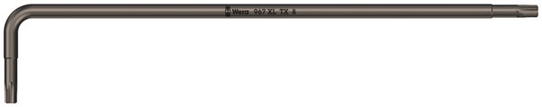 967 XL HF TORX® L-key with holding function, long, TX 8 x 90 mm, Handlauf, Weißes Brett, Griff