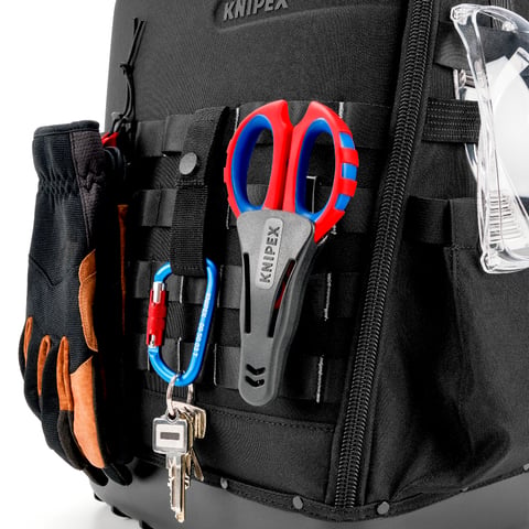 Knipex Werkzeugrucksack Modular X18, leer, 18 Liter, 15kg Zuladung, mit Laptopfach