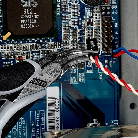 Knipex Elektronik-Greifzange ESD mit durchgestecktem Gelenk 115 mm 45°