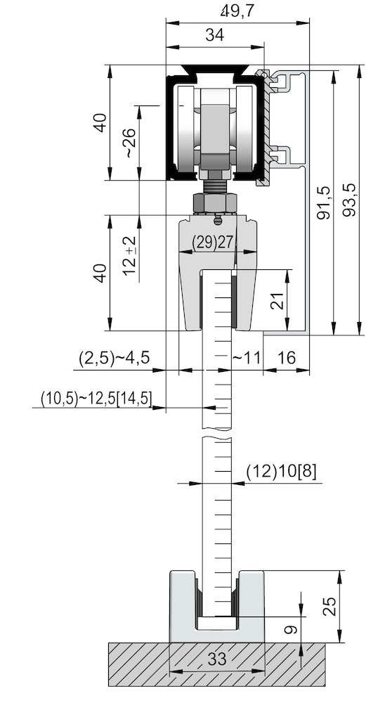 HELM Abdeckkappe 140, für einseitige Verblendung, Aluminium