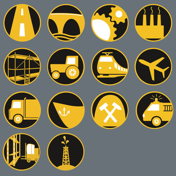 Typical fields of application, Schild, Symbol