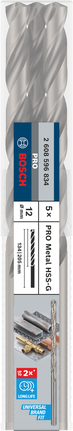 Bosch PRO Metal HSS-G long twist drill bit set 12 mm.