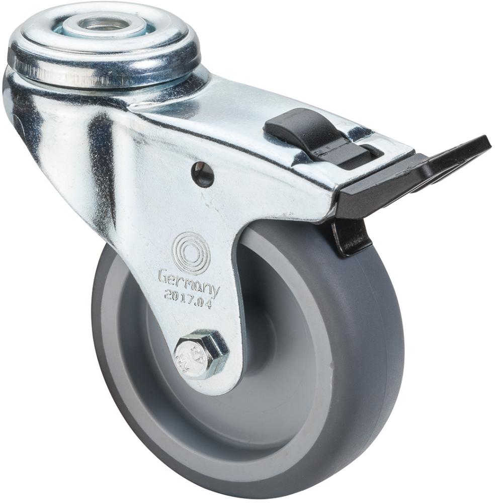 Produktbild BS Rollen Transportgeräterolle, Lenrolle mit Rückenloch mit Totalfeststeller