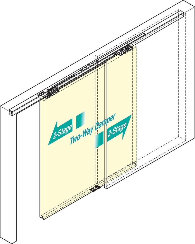 Sugatsune FD50-TRP1260-SL Laufschiene, für Wandtaschenmontage, Silber