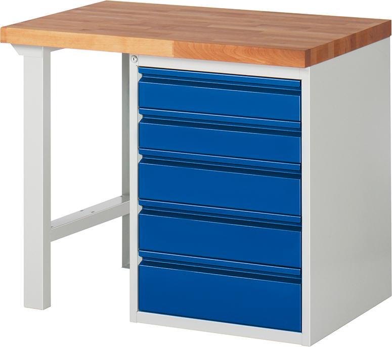 RAU Werkbank, Serie BASIC-7, 7513-1, 5 Schubladen