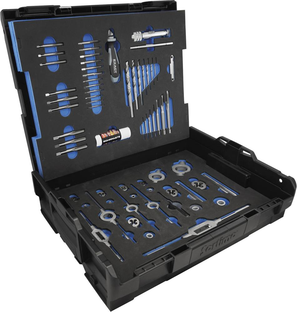 Gewindeschneidwerkzeug- Set HSSE 61-teilig M3-M12 EXACT