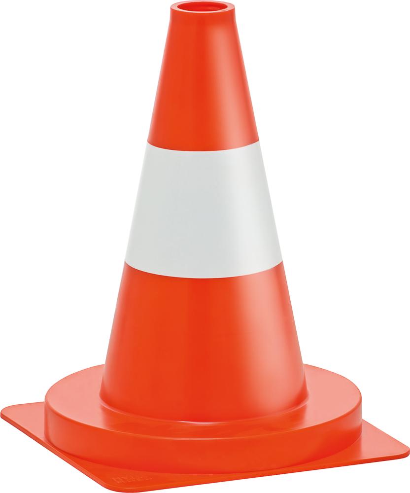 Verkehrsleitkegel, orange/weiß