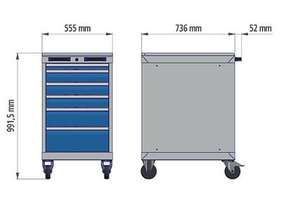 b+h Bedrunka+Hirth Mobiler Schubladenschrank T736 R 18-24 7 Schubladen