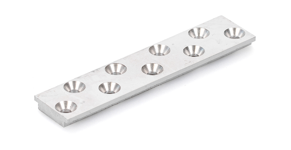 OL-Anschraubplatte, OL 320, lang, Aluminium, silberfarbig eloxiert