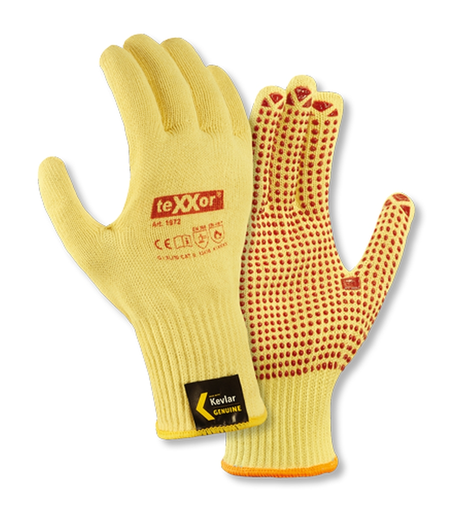 teXXor® Mittelstrick-Handschuhe ARAMID mit Noppen