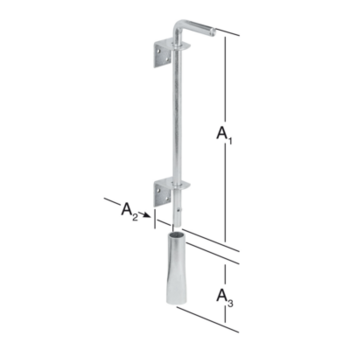Vormann Bodenschieber 400x65x150mm mit Rohr und 2 Winkel verzinkt