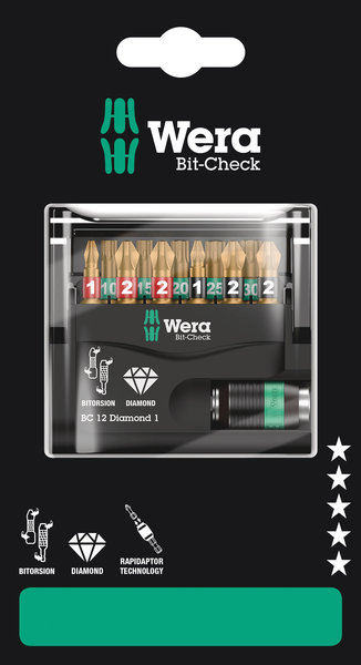Bit-Check 12 Diamond 1 SB, 12 pieces