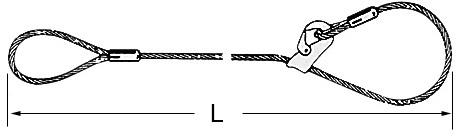 Anschlagseil (Klasse D), 1 m Fertiglänge, 1 Schlaufe, 1 Gleithaken