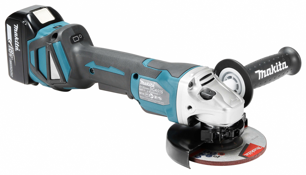 Makita DGA515RTJ Akku-Winkelschleifer 18V 125mm mit Paddelschalter, ADT, AFT