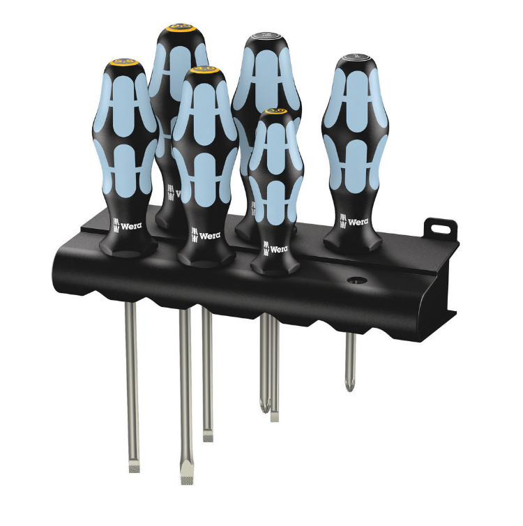 Wera Schraubendrehersatz 3334/3355/6 Edelstahl mit Rack