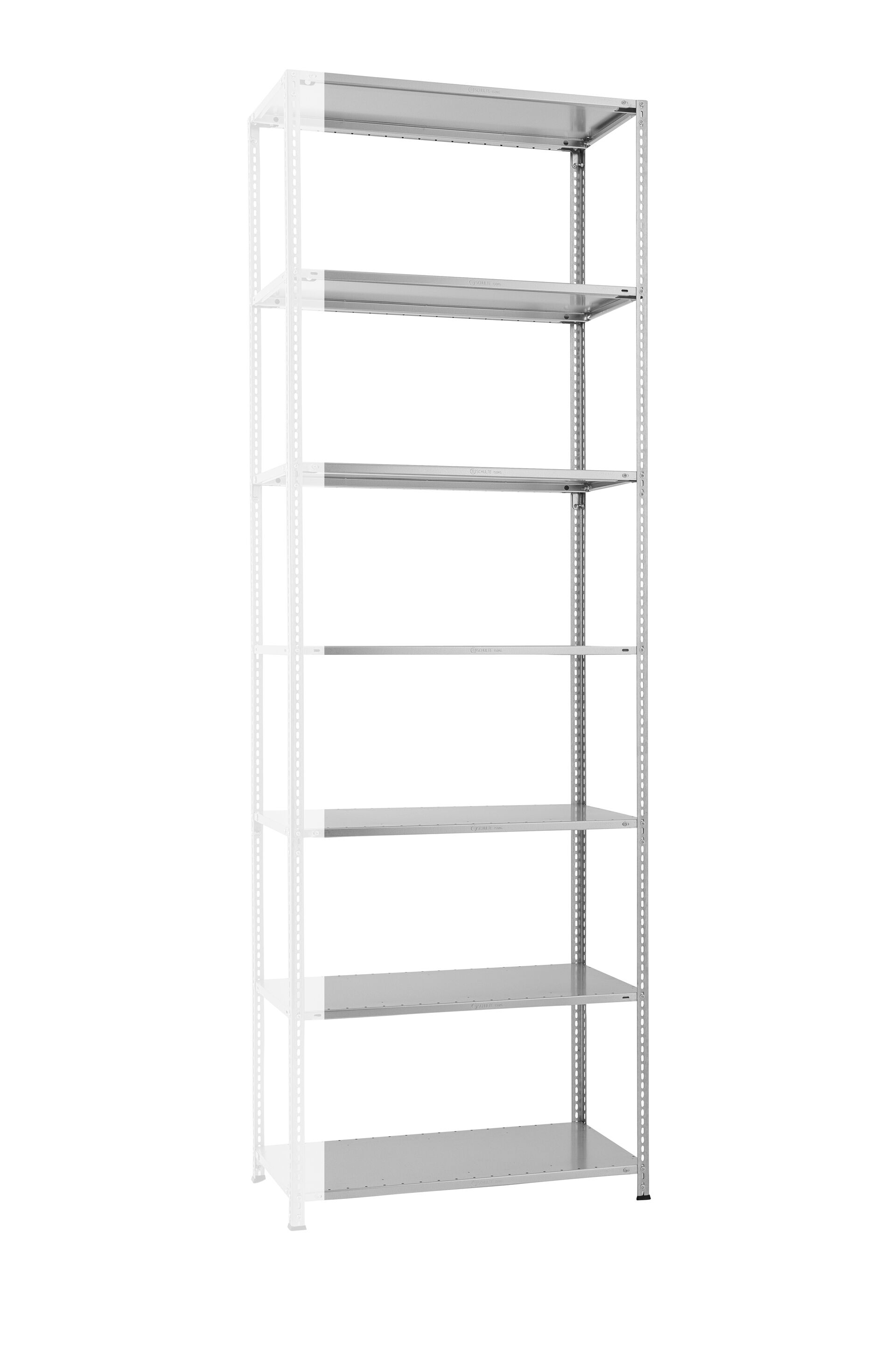 Schulte Schraubregal Anbauregal MULTIplus85 3000x1000x500mm verzinkt 7 Fachböden