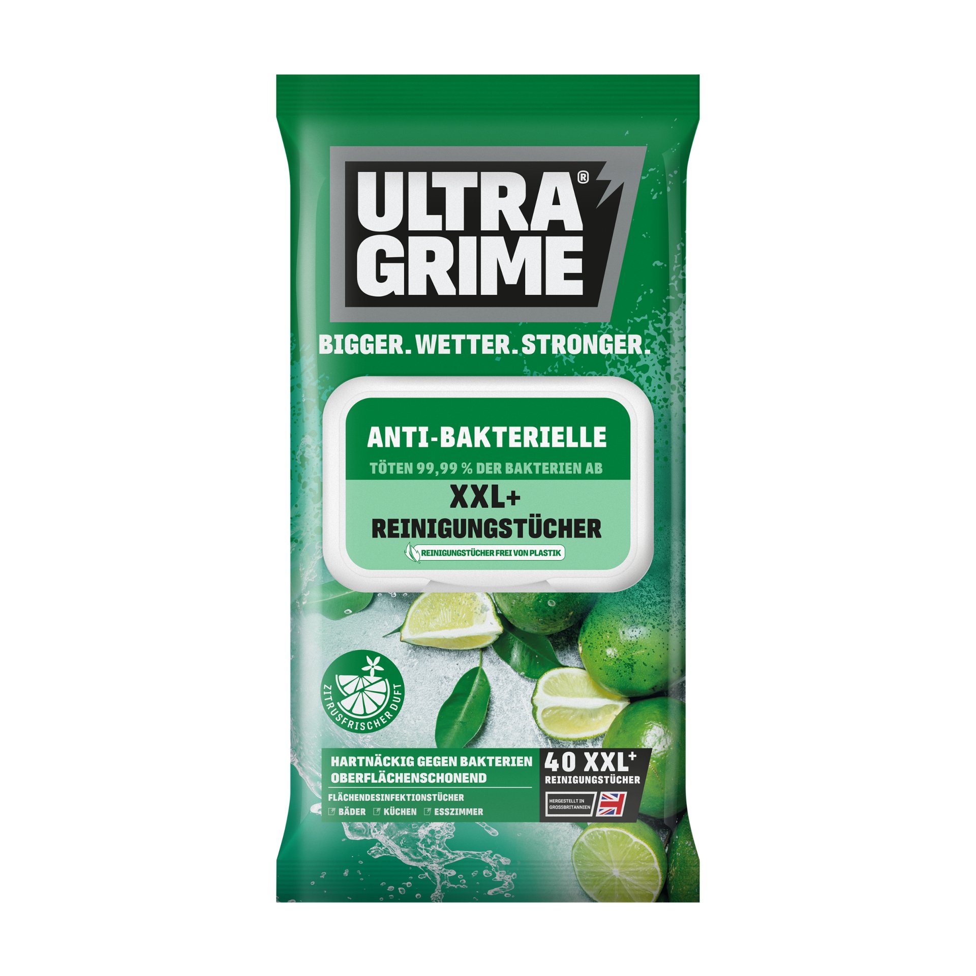 Ultra Grime Anti-Bac Feuchtreinigungstücher (40 Tücher)