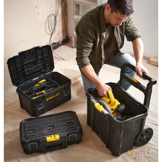 Stanley Quiklink Werkstattwagen STST83319-1 3-teilig 80L 45kg Tragkraft