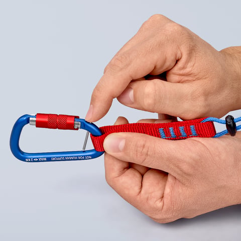 Knipex Materialkarabiner 00 50 03 T BK Aluminium 82 mm Twist-Lock