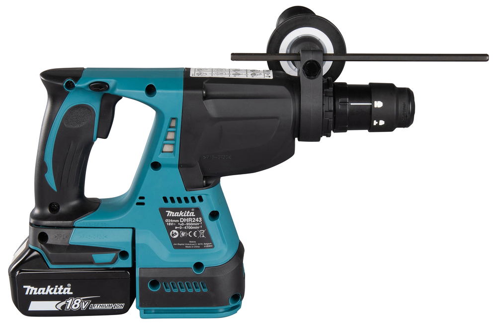Makita Akku-Kombihammer DHR243RTJW 18V 5.0Ah SDS-Plus mit Staubabsaugung DX07