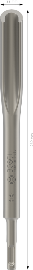 PRO SDS plus Hohlmeißel, Bosch Werkzeug, Metallgehäuse, Silberfarben, Zylindrische Form, 250 mm Länge