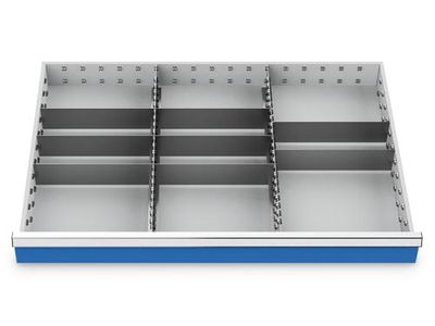 b+h Bedrunka+Hirth Metalleinteilung R 36-24 für Front 200/300mm, Kassenschublade, Aufbewahrungsfach, Metallschublade, Schublade zum Ausziehen, Schubladeneinsatz