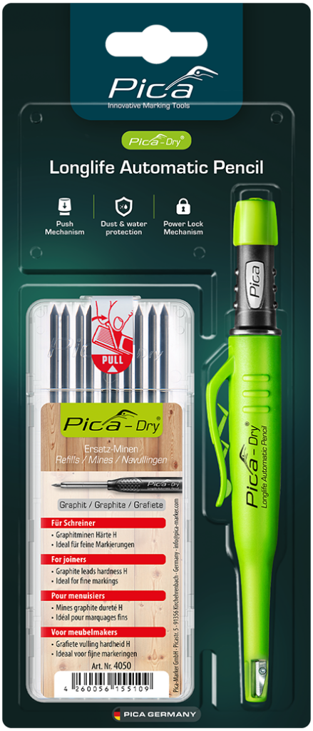Pica Dry Bundle 30405 Tieflochmarker mit Minenset Graphit H