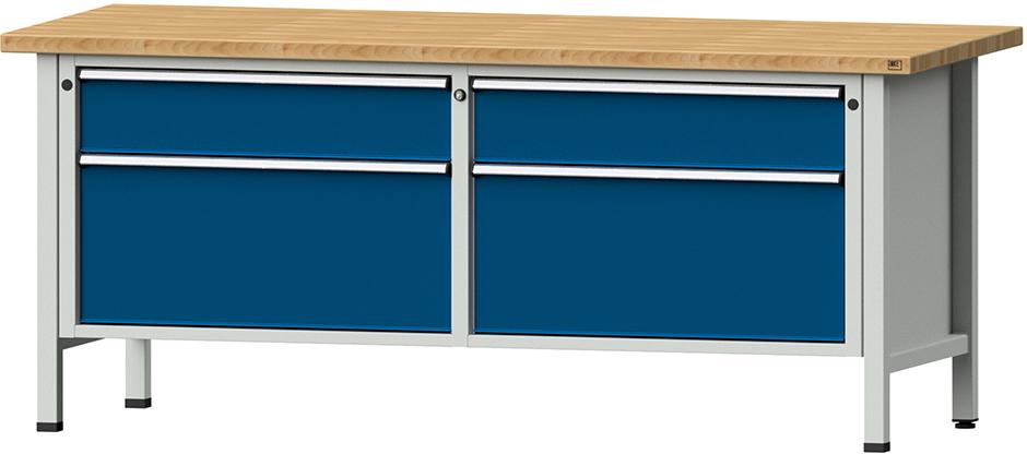 ANKE Kastenwerkbank Serie VX, Modell 205 VX, lichtgrau/enzianblau