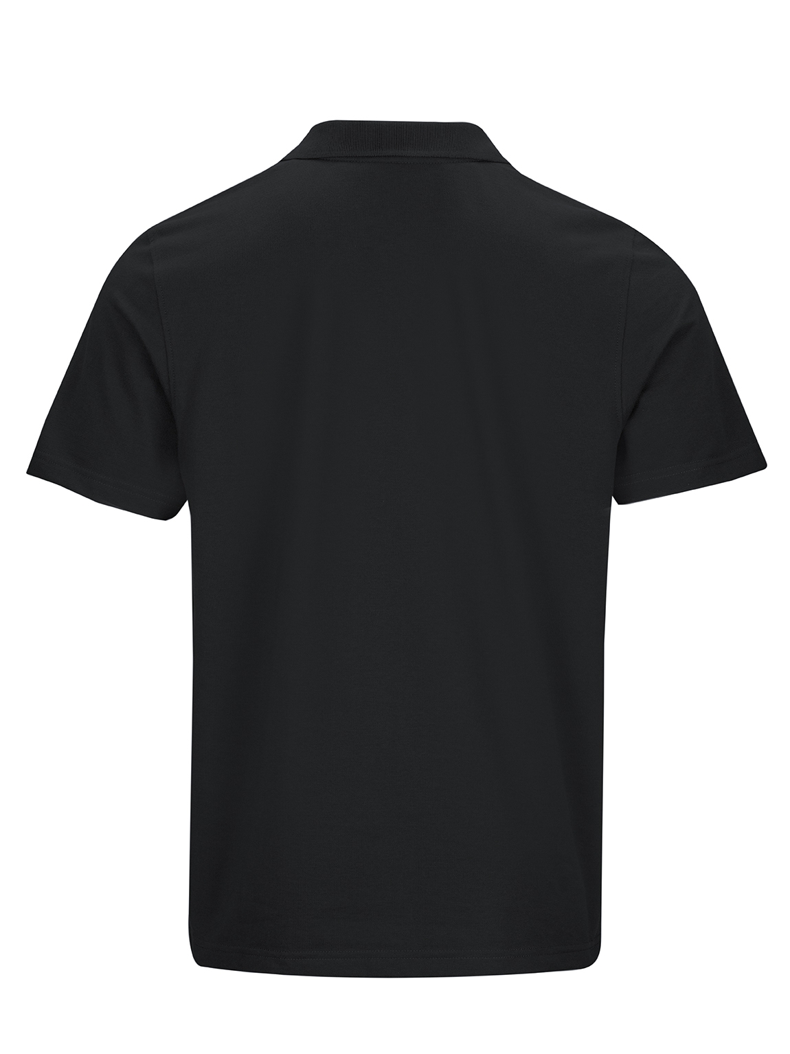 Polohemd, kurzarm, schwarz, unifarben, Kragen