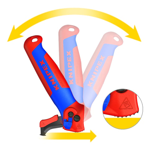 Knipex Abmantelungsmesser 16 50 145 SB mit Gleitschuh und Ratschenfunktion